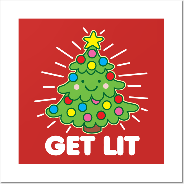 Get Lit Christmas Tree Wall Art by DetourShirts